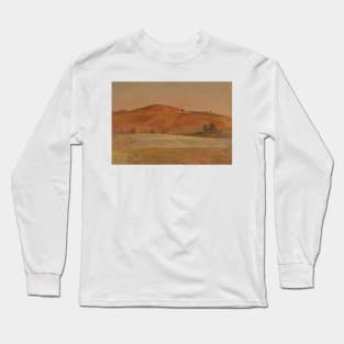 Landscape with Low Hill and Fields by Frederic Edwin Church Long Sleeve T-Shirt